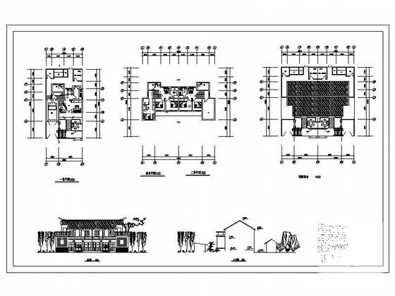 2层双拼中式别墅建筑方案设计CAD图纸 - 3