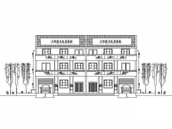 3层双拼小康农居建筑方案设计CAD图纸 - 4