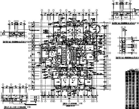 城市核心区33层框架剪力墙结构住宅小区3号楼建筑施工CAD图纸(节能设计) - 4