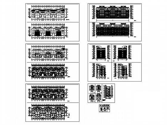 6层中式坡屋顶住宅楼建筑扩初CAD图纸 - 3