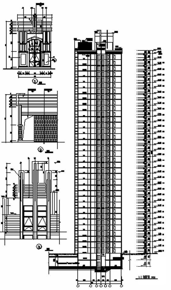 小区2层建筑楼群建施CAD施工图纸（剪力墙结构）塔式（一梯5-8户） - 3