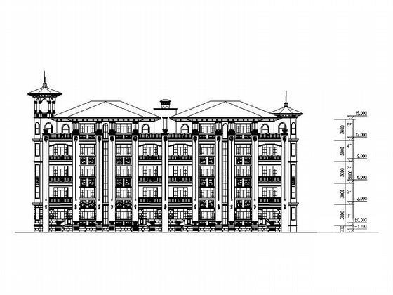 精美的5层花园洋房建筑设计CAD图纸 - 3