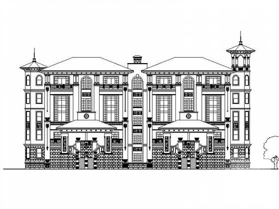 精美的5层花园洋房建筑设计CAD图纸 - 4