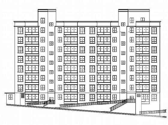 带人防8层框架结构住宅楼建筑施工CAD图纸 - 3