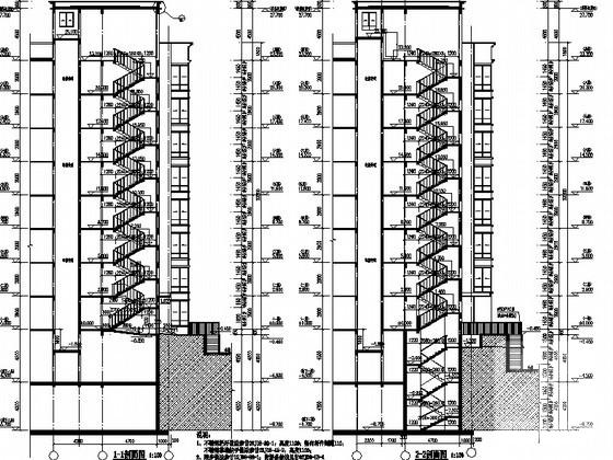 带人防8层框架结构住宅楼建筑施工CAD图纸 - 4