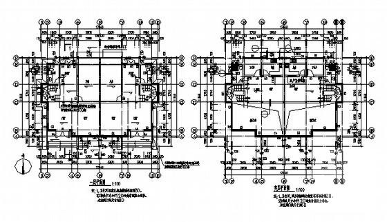 3层中式风格双联别墅建筑施工CAD图纸 - 2