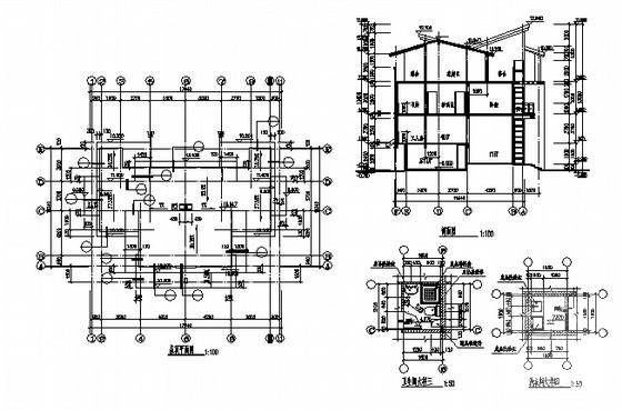 3层中式风格双联别墅建筑施工CAD图纸 - 3