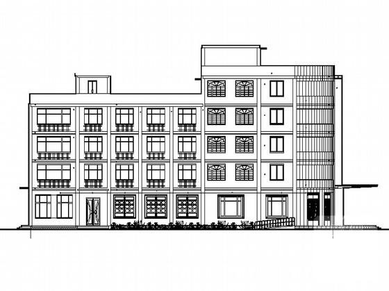 5层酒店产权式公寓建筑方案设计CAD图纸（课程设计、砌体结构） - 3