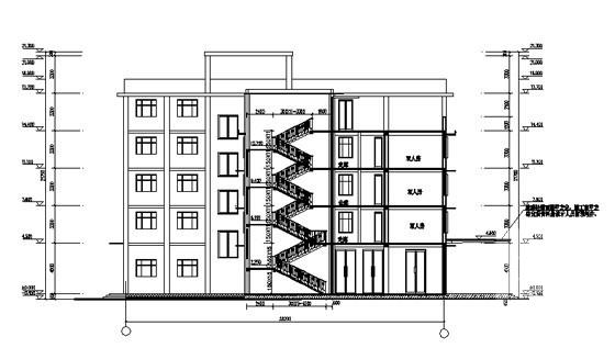 5层酒店产权式公寓建筑方案设计CAD图纸（课程设计、砌体结构） - 4