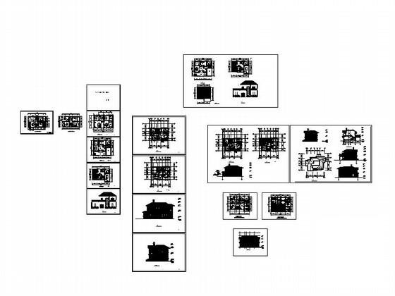 2层小康农居建筑方案设计CAD图纸（3套） - 2