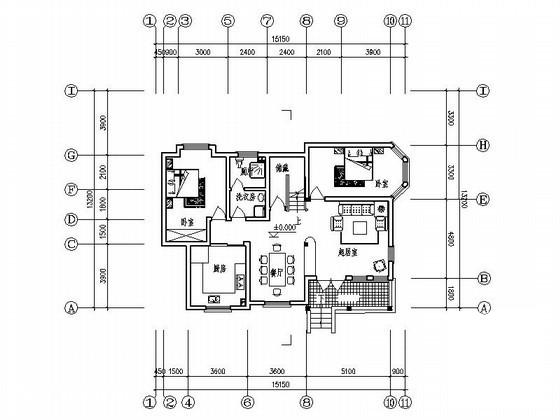 2层小康农居建筑方案设计CAD图纸（3套） - 3