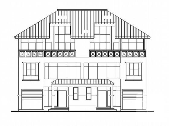 框架结构3层花园并联别墅建筑方案设计CAD图纸 - 4