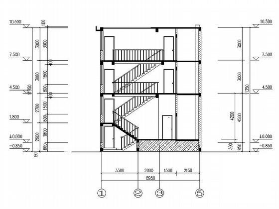 8.95x11.4米4层农民自建房建筑施工CAD图纸 - 4