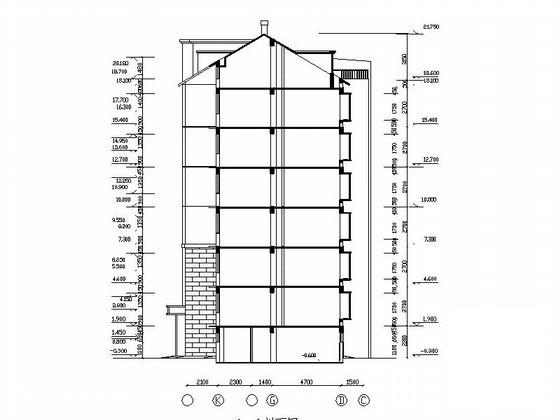 中式风格6层住宅楼建筑扩初CAD图纸 - 2