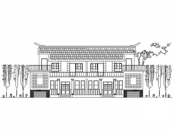 新中式风格2层新农村住宅楼建筑方案设计CAD图纸 - 1
