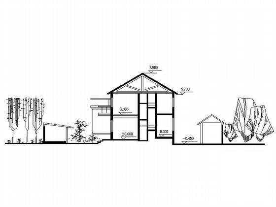 新中式风格2层新农村住宅楼建筑方案设计CAD图纸 - 4
