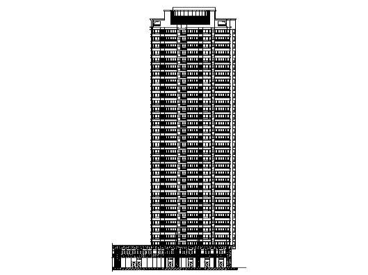 33层公寓商业工程裙楼外立面幕墙装饰CAD施工图 - 2