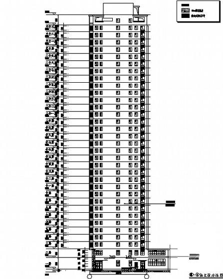 33层公寓商业工程裙楼外立面幕墙装饰CAD施工图 - 3