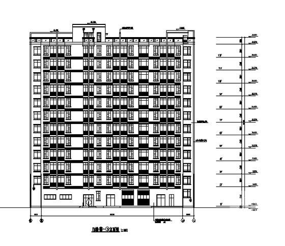 12层宿舍楼建筑施工CAD图纸（初设图纸） - 5