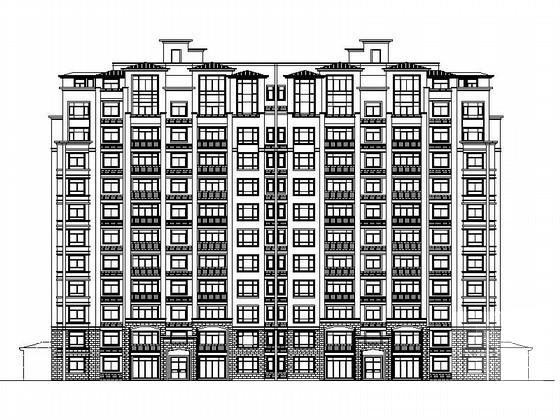 37.2m高12层板式欧陆风格商品住宅楼建筑施工CAD图纸 - 2