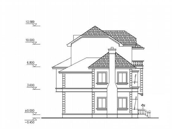 比较受欢迎的3层独栋别墅建筑CAD图纸 - 2