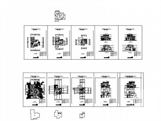 港湾别墅区3层别墅建筑设计CAD图纸图纸（2套） - 3