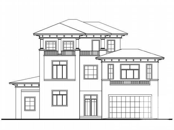 港湾别墅区3层别墅建筑设计CAD图纸图纸（2套） - 4