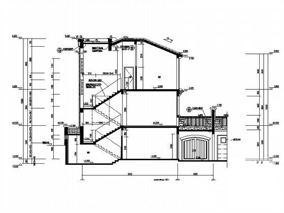 湖别墅区2层意大利式独栋别墅建筑施工CAD图纸（三厅四房三卫） - 4