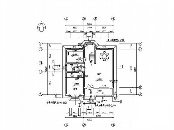 2层小康农居建筑扩初CAD图纸（总） - 1