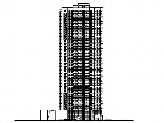 城市核心区剪力墙结构32层住宅小区1号楼建筑施工CAD图纸(节能设计)塔式（一梯5-8户） - 4