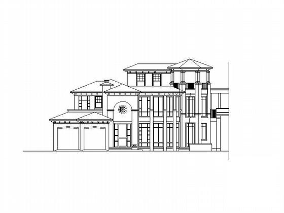 14.7x13.8米港湾别墅区3层别墅建筑方案设计CAD图纸 - 2