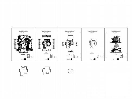 港湾别墅区3层独立别墅建筑设计CAD图纸（初设图纸） - 2