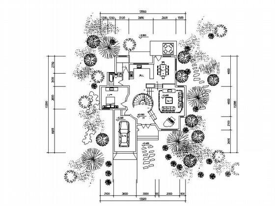 港湾别墅区3层独立别墅建筑设计CAD图纸（初设图纸） - 3