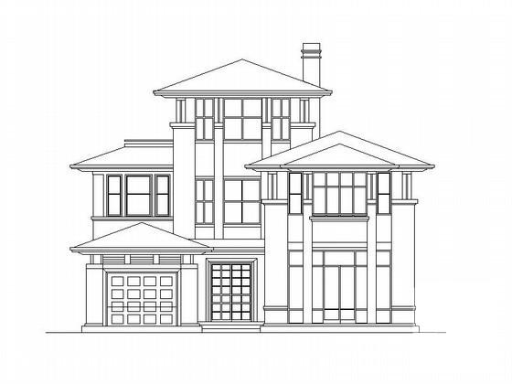 港湾别墅区3层别墅建筑设计CAD图纸（初设图纸） - 3