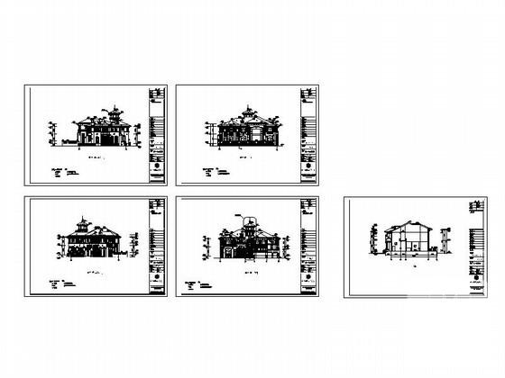 太阳城2层豪华别墅建筑CAD图纸（标注详细） - 1