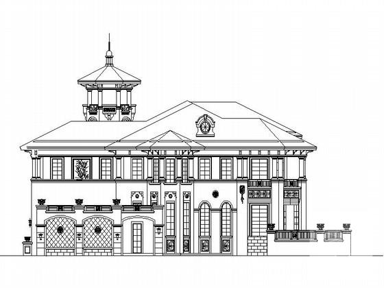 太阳城2层豪华别墅建筑CAD图纸（标注详细） - 5