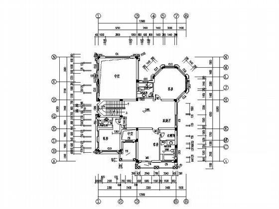 太阳城3层独立别墅建筑方案设计CAD图纸 - 2