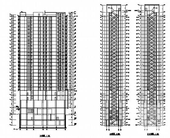 25层框架剪力墙结构现代住宅楼建筑施工CAD图纸 - 3