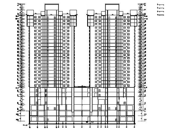 25层框架剪力墙结构现代住宅楼建筑施工CAD图纸 - 5