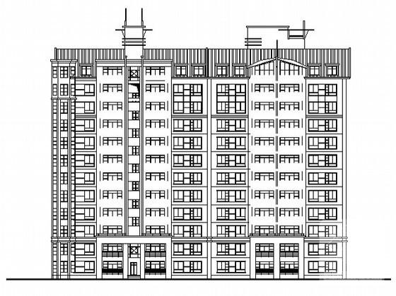 框架结构12层住宅楼建筑施工CAD图纸（组合屋顶） - 3
