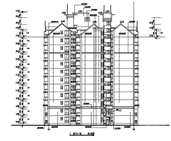 框架结构12层住宅楼建筑施工CAD图纸（组合屋顶） - 5