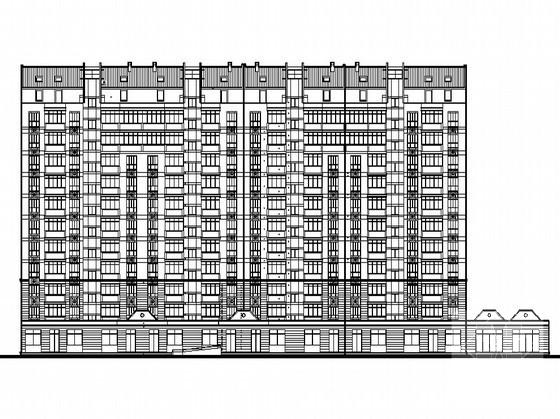 板式11层（带跃层）板式商业住宅楼CAD施工图纸（欧陆风格） - 4