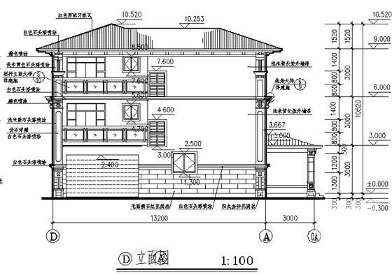 3层花园式别墅建筑施工CAD图纸 - 5