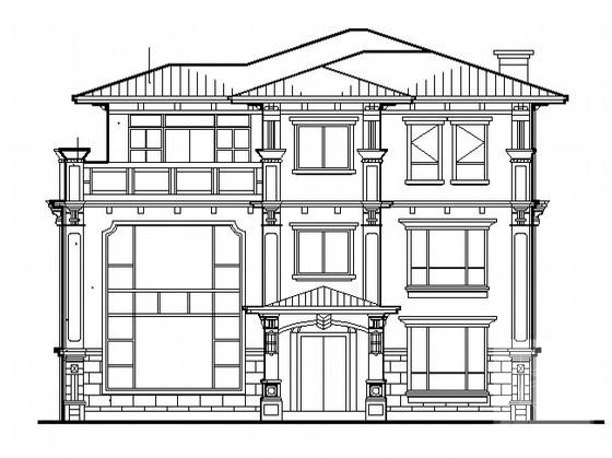 3层框架结构花园式别墅建筑施工CAD图纸（F型） - 3