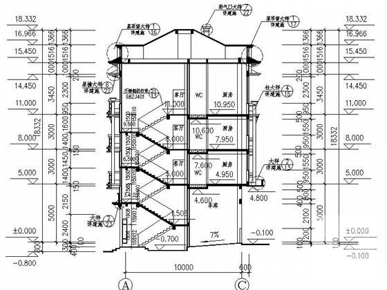 欧陆风格4层住宅楼建筑施工CAD图纸 - 1