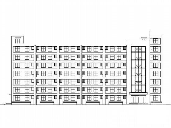 公司7层单身宿舍建筑施工CAD图纸 - 3