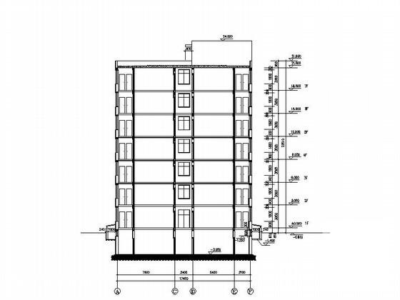 公司7层单身宿舍建筑施工CAD图纸 - 4