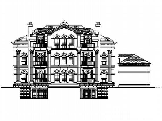 34.4x29米意大利式奢华3层别墅建筑施工CAD图纸 - 1