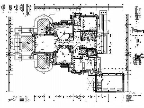 34.4x29米意大利式奢华3层别墅建筑施工CAD图纸 - 2