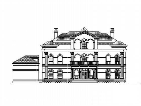 34.4x29米意大利式奢华3层别墅建筑施工CAD图纸 - 5